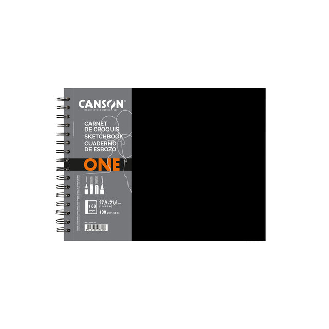 Canson - Tekenboek canson one art book 279x216mm zwart | 6 stuks