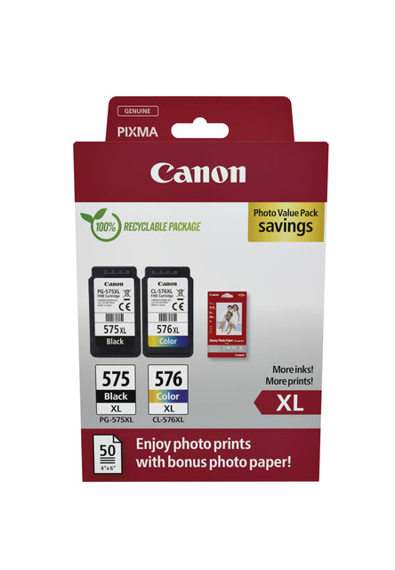 Canon - Inktcartridge canon pg-575xl+ cl-576xl zwart+kleur