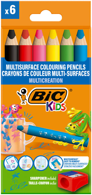Bic Kids - Kleurpotlood bickids multi surface 6st ass