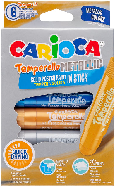 Carioca - Verfstift carioca temperello set 6 metallickleuren