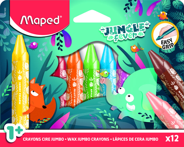 Maped - Waskrijt maped jungle fever jumbo set a 12 kleuren
