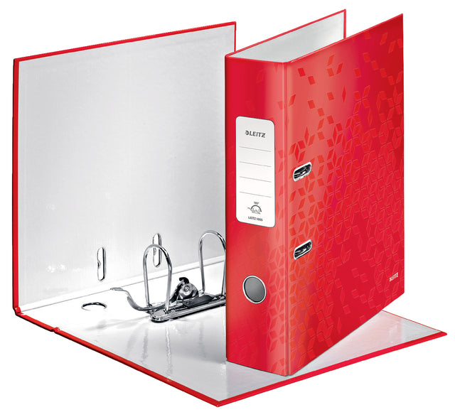 Leitz - Ordner leitz wow 180 gelamineerd 80mm a4 rood