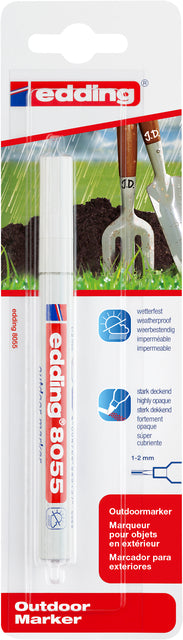 Edding - Viltstift edding 8055 outdoor 1-2mm blist1 wit
