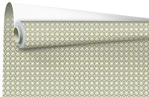 Cadeaupapier 50cm dessin Authentic wit/goud