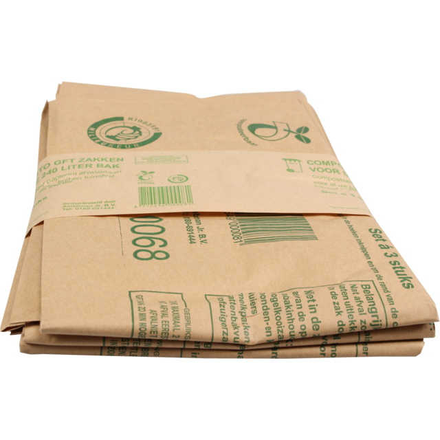Klika - Afvalzak | Papier | 240l | 105x120cm | bruin | 30 stuks