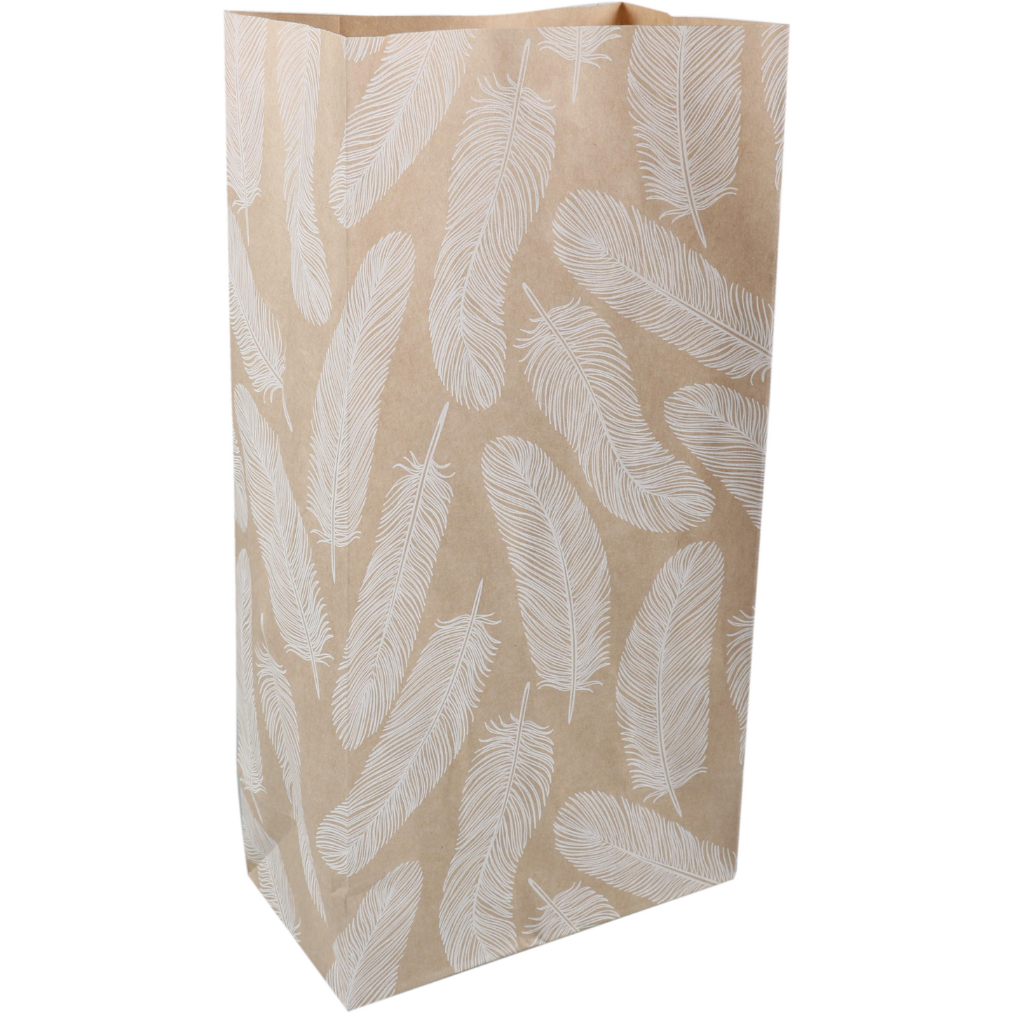 Klika - Zak | Blokbodemzak | Kraftpapier | 16/ 9 |5x31cm | Naturals veren | 50 stuks