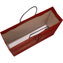 Klika - Tas | Papier | gedraaid papieren koord | japanse sluiting | 32.5x 10x24cm | draagtas | rood | zak à 10 stuks