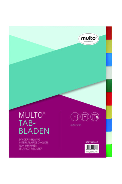 Multo - Tabbladen multo a4 23r pp 10dlg ass