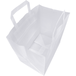 Klika - Tas | Papier | platte handgreep | 26x 17x25cm | draagtas | wit | 400 stuks