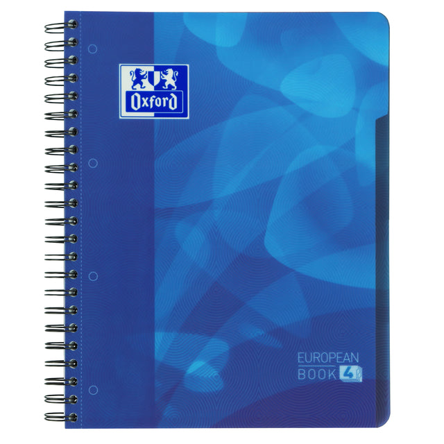 Cahier de projet Oxford School A4+ ligne 4 trous 120 feuilles bleu