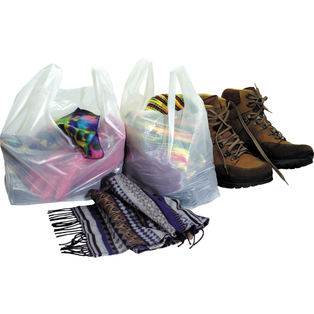 Klika - Tas | HDPE | geblokt | 30x 10x60cm | hemddraagtas | wit | 500 stuks