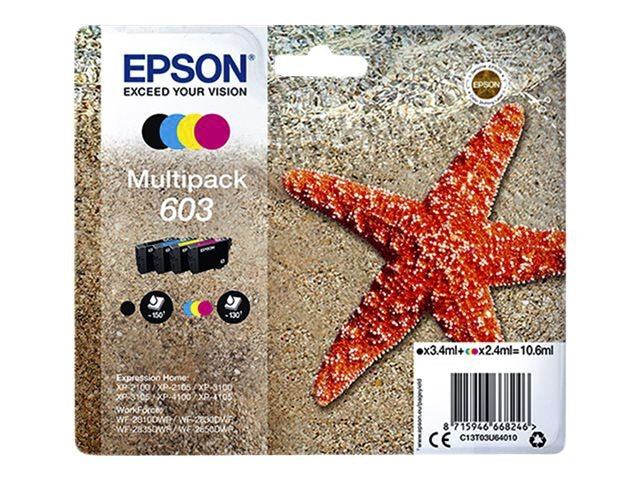 Cartouche d'encre epson 603 t03u6 noir + 3 couleurs | 8 pièces