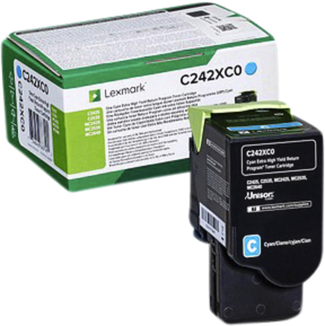 Cartouche de toner Lexmark C242XC0 bleu