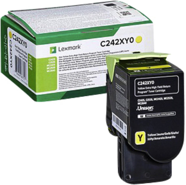 Cartouche de toner Lexmark C242XY0 jaune