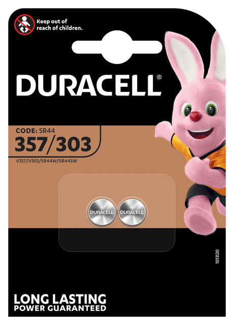 Pile bouton Duracell 2x357/303 oxyde d'argent Ø11.6mm 2 pièces