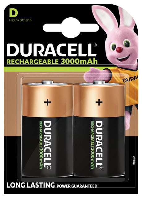 Batterie rechargeable Duracell 2xD 3000mAh Plus