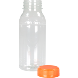 Klika - Fles | petfles | Gerecycled PET | met vaste dop | 250ml | transparant/oranje | 210 stuks