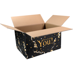 Klika - Geschenkdoos | Wonderful You | golfkarton | 390x290x235mm | zwart/goud | 15 stuks