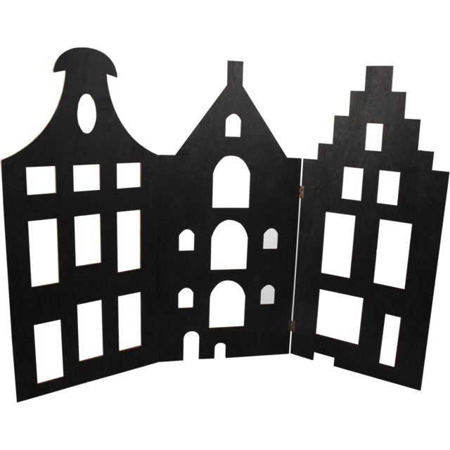 Klika - Grachtenpandjes zwart 75x35cm