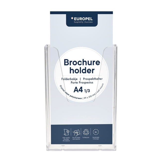 Europel - Folderhouder europel wand 1/3 a4 transparant | 10 stuks