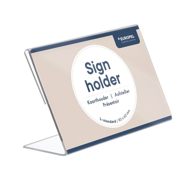 Europel - Kaarthouder europel 90x60mm l-standaard acryl | 10 stuks