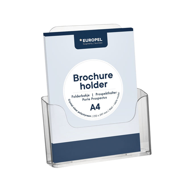 Europel - Folderhouder europel a4 tafel/wand 41mm acryl