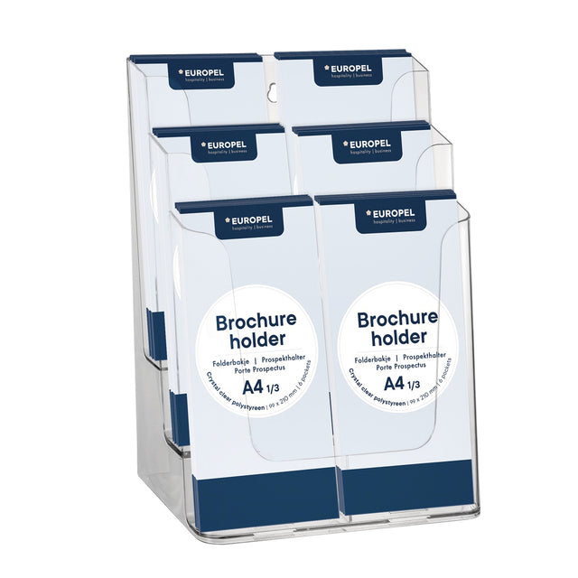 Europel - Folderhouder europel 6 vaks 1/3 a4 transparant