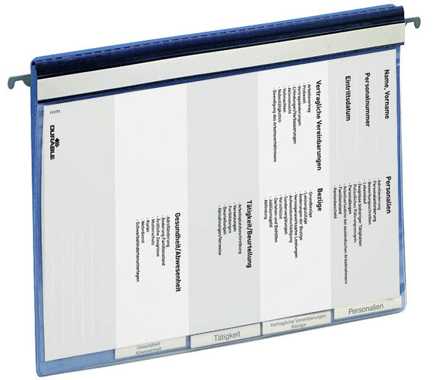 Durable - Personeelsmap durable 5 vakken hangrail blauw | 5 stuks