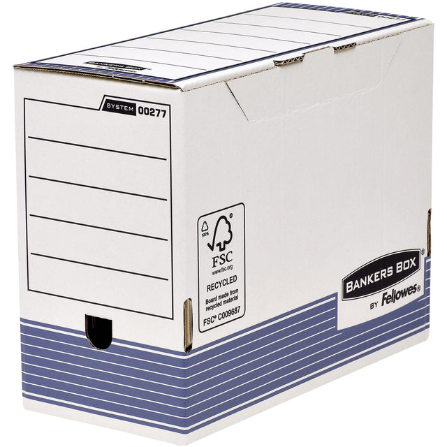 Boîte d'archives Bankers Box System A4 150mm blanc bleu