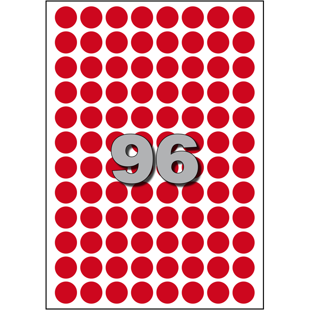 Étiquette | papier | ∅15mm | rouge