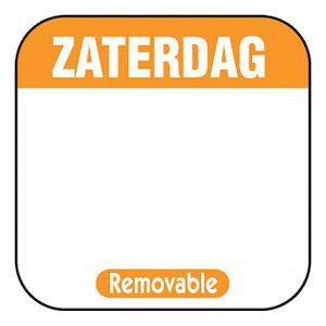 Daglabel beschrijfbaar afm. 25x25mm 1000 stuks etiket ZATERDAG