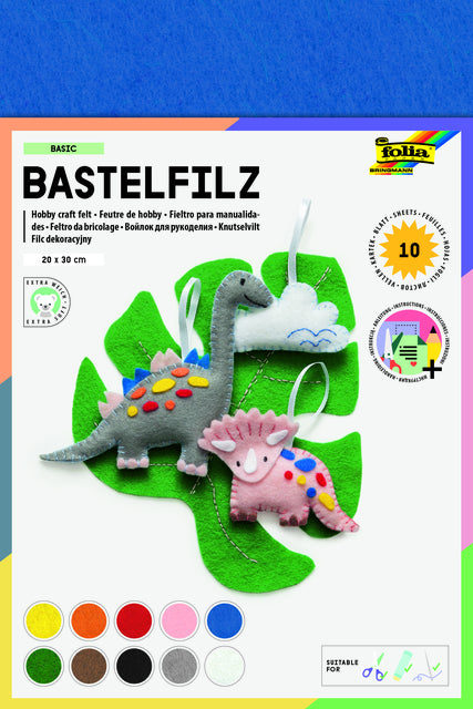 Folia - Vilt folia 20x30cm 150gr 10 vel assorti kleuren