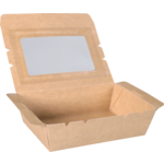 Depa - Bak | Karton + PE + PET-coating | met venster | maaltijdbox | 150x100x45mm | bruin | 50 stuks