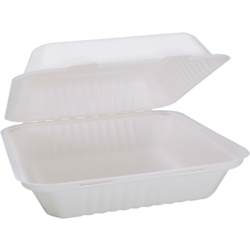 Depa - Bak | Bagasse (suikerrietpulp) | 1200ml | maaltijdbox | 23x23x7.8cm | wit | 50 stuks