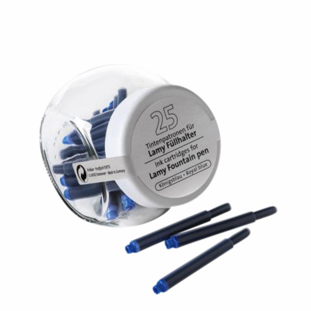 Cartouche d'encre Pelikan pour stylo plume Lamy bleu roi pot de 25 pièces