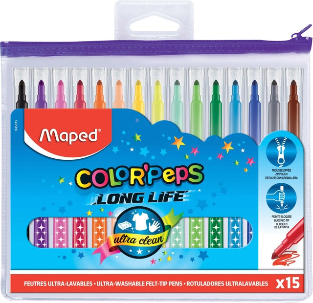 Maped - Viltstift maped colorpeps long life set 15 kleuren