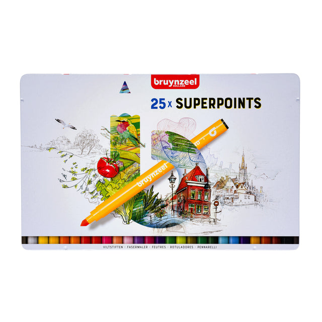 Stylo-feutre Bruynzeel Expression super points boîte de 25 pièces assorties