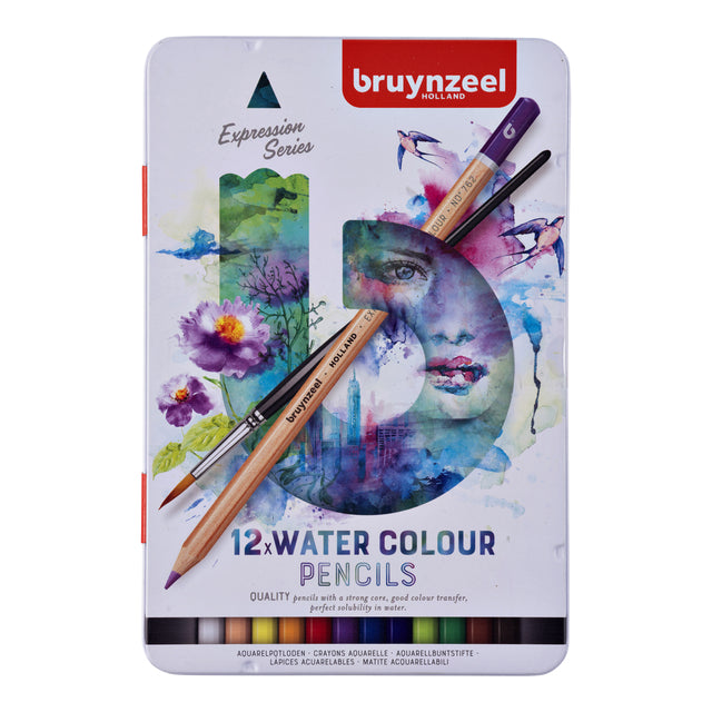 Crayons de couleur Bruynzeel aquarelle Expression boîte de 12 pièces assorties
