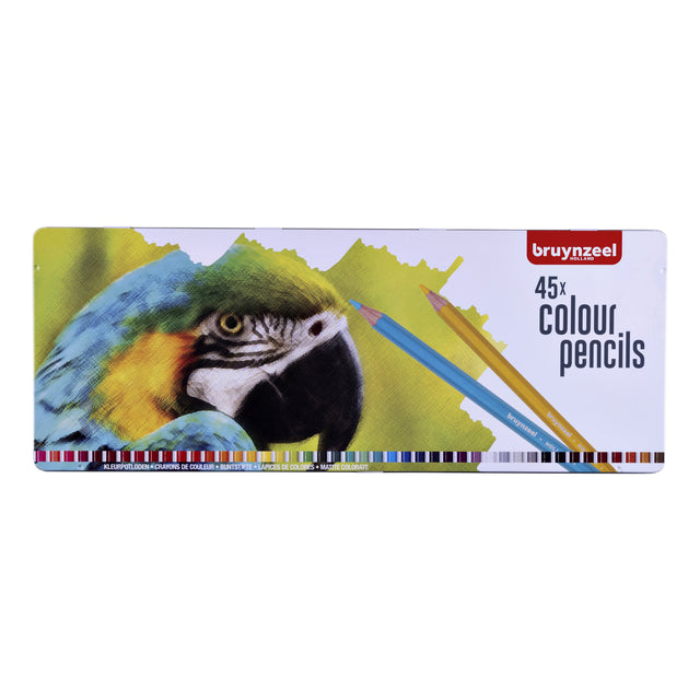 Crayons de couleur Bruynzeel perroquet boîte de 45 pièces assorties | 4 pièces
