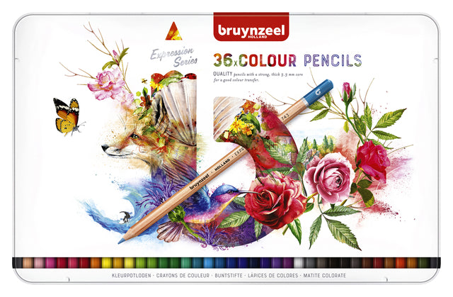 Crayons de couleur Bruynzeel Expression couleur boîte de 36 pièces assorties | 4 pièces