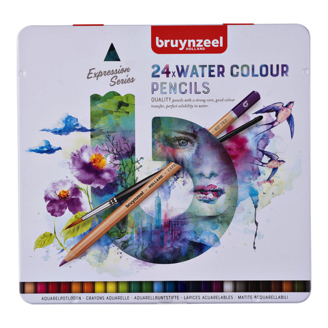 Crayons de couleur Bruynzeel aquarelle Expression boîte de 24 pièces assorties | 6 morceaux
