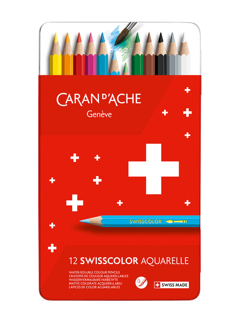 Caran d'ache - Kleurpotl caran d ache swisscolor aquarel 12st ass
