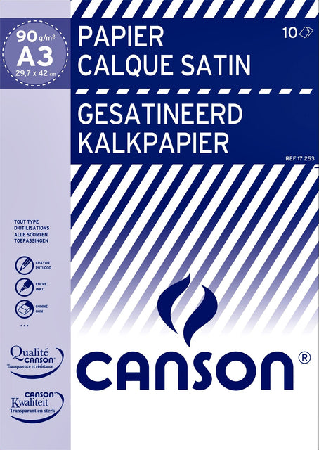 Canson - Kalkpapier canson a3 90gr 10 vel