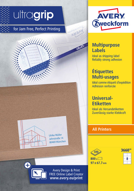 Etiquette az 3660 97x67.7mm blanc 800 pièces