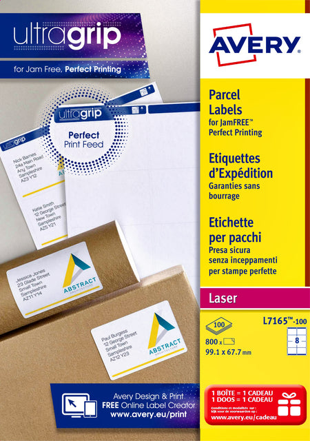 Étiquette avery l7165 99.1x67.7mm blanc 800 pièces