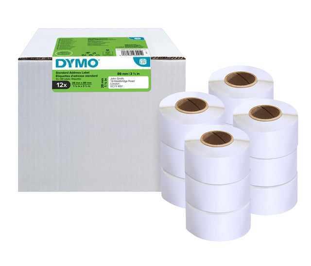 Dymo - Etiket dymo labelwriter adressering 28x89 12st wit