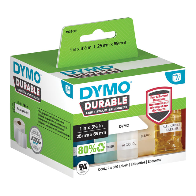 Dymo - Etiket dymo labelwriter industrieel 25x89 2st wit