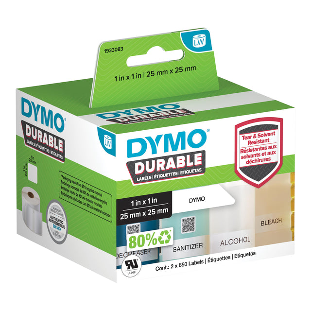 Dymo - Etiket dymo labelwriter industrieel 25x25 2st wit