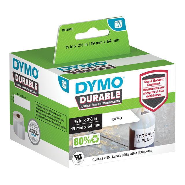 Dymo - Etiket dymo labelwriter industrieel 19x64 2st wit