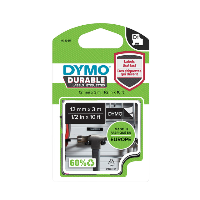 Dymo - Labele dymo labelmanager d1 polyester 12mm zw